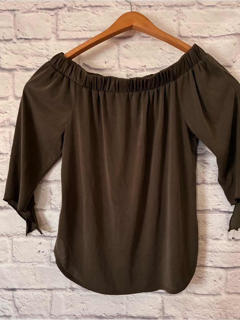 miami Off-Shoulder Olive Green Women’s Blouse - Medium